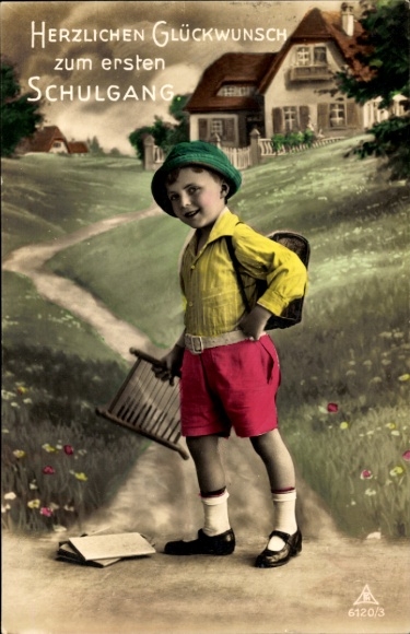 Postcard Congratulations School Enrollment, Student, Slide Rule