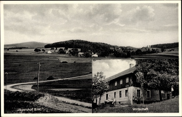 Ak Neukirchen beim Heiligen Blut Oberpfalz, Wirtschaft, Jägershof BW, Landschaftsblick