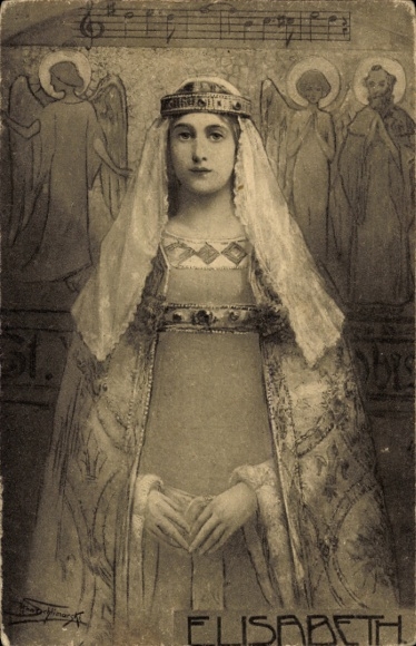 Artist Postcard Elisabeth, Saint, portrait
