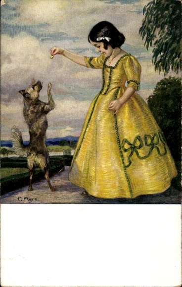 Artist PC Corneille, Max, A treat, girl training a dog