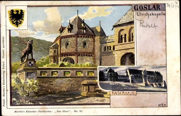 Artist PC Bahndorf, Heribert, Goslar, Ulrichskapelle, Kaiserhaus, coat of arms