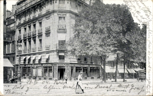 Ansichtkaart Parijs VI, Boulevard Saint-Michel, Duval-filiaal