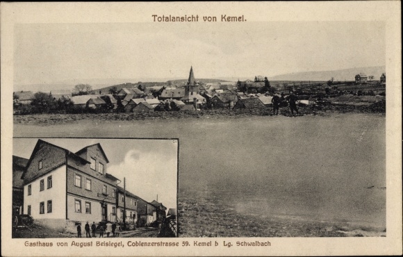 Postcard Kemel Heidenrod im Taunus, inn, Coblenzerstrasse 59, view of the town