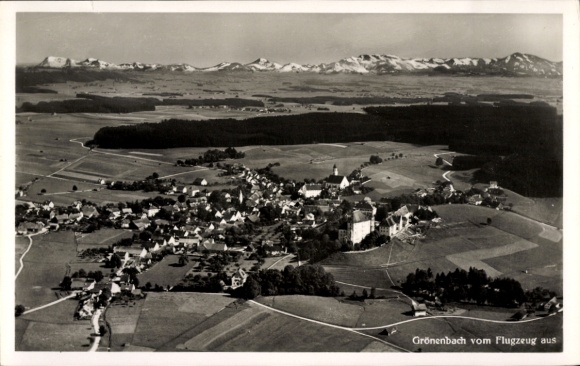 Postcard Bad Grönenbach in Allgäu, aerial photograph
