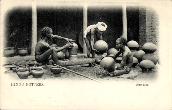 Ak Indien, Hindu Potters, Töpferei