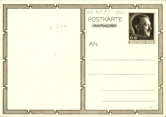Postal stationery Postcard Führer and Reich Chancellor Adolf Hitler, well-wishers, BDM