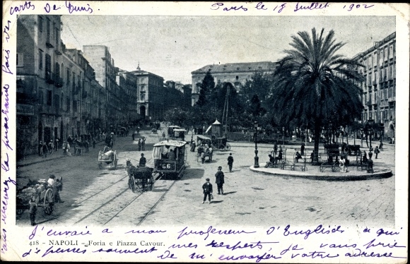 Postcard Napoli Naples Campania, Foria e Piazza Cavour