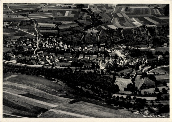 Ak Sennfeld Adelsheim in Baden, Fliegeraufnahme