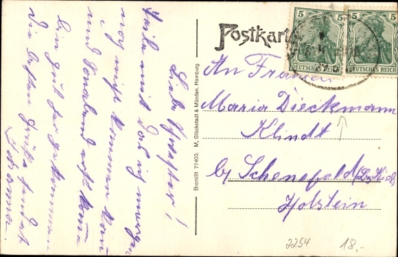 Postcard Friedrichstadt on the Eider, market, water pump