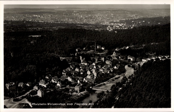 Postcard Weißenstein Pforzheim in the Black Forest, aerial photograph