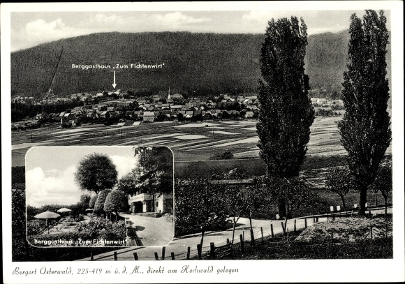 Ak Osterwald Schmallenberg im Sauerland, Berggasthaus zum Fichtenwirt, Totalansicht