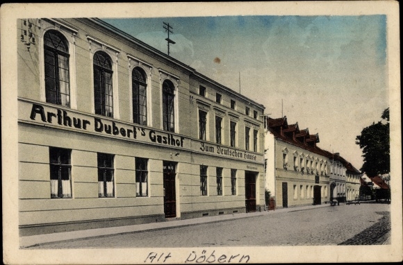 Postcard Altdöbern in Lower Lusatia, inn for the German home