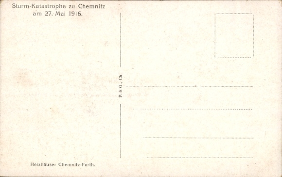 Postcard Furth Chemnitz in Saxony, ruins of the boiler houses, storm catastrophe 1916