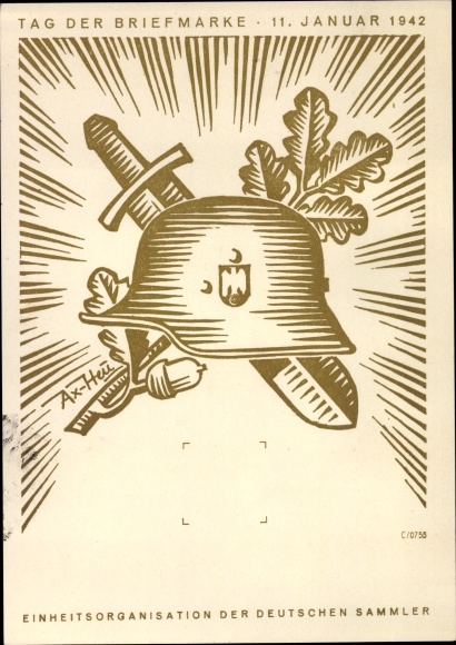 Kunstenaarskaart Axster Heudtlass, Postzegeldag 1942