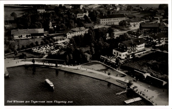 Postcard Bad Wiessee in Upper Bavaria, aerial photograph