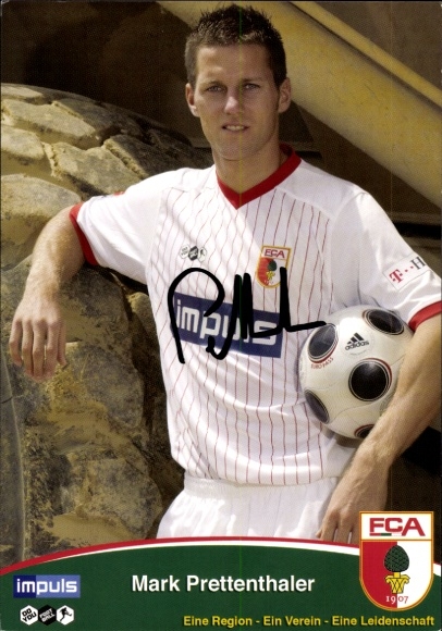 Autogrammkarte Fußballer Mark Prettenthaler, FC Augsburg, Autogramm