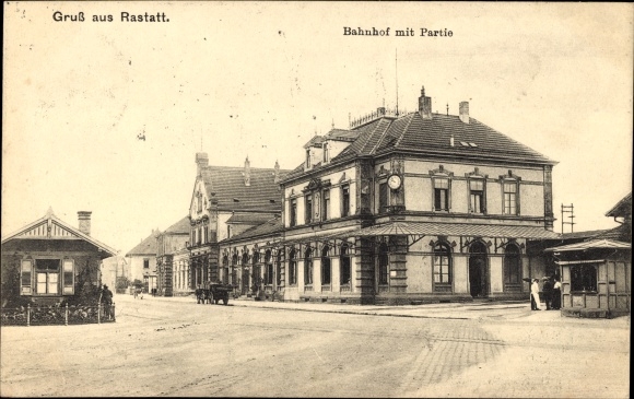 Ak Rastatt im Schwarzwald, Bahnhof