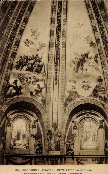 Ak Madrid, San Francisco El Grande, Detail der Kuppel