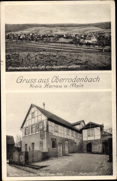 PC Oberrodenbach Rodenbach in Hesse, Inn zum Adler, view of the town