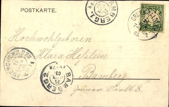 Postcard Grünwald near Munich, general view