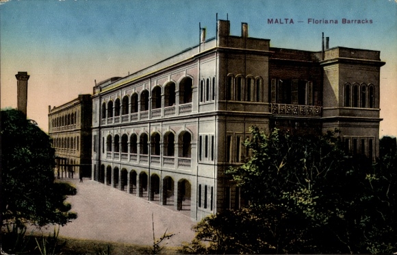 PC Floriana Malta, Architectural Building, Floriana Barracks, colorful PC