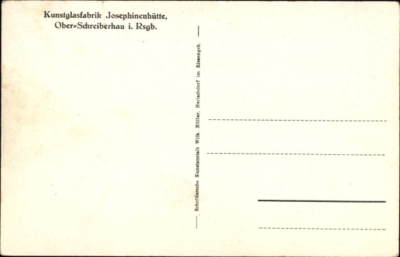 Postcard Szklarska Poręba Schreiberhau Giant Mountains Silesia, Josephinenhütte art glass factory