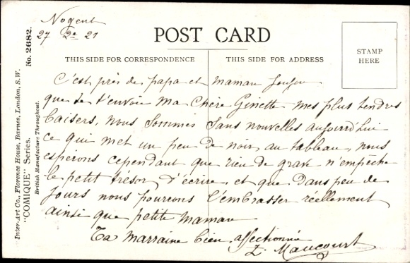 Artist Postcard McGill, Donald, I'm tired of playing nice, let's do something naughty, children