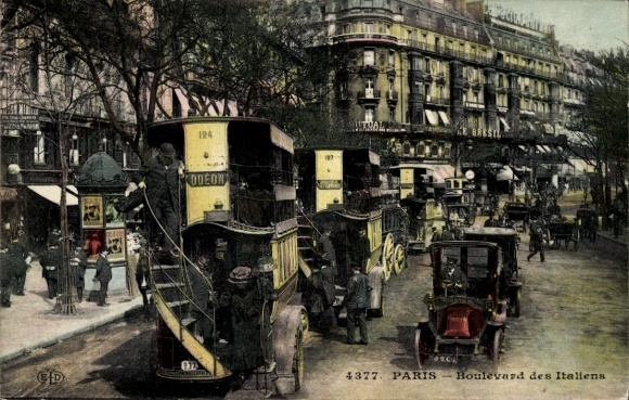 Postcard Paris IX Boulevard of Italy