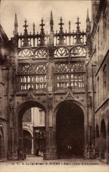 Ak Rouen Seine-Maritime, Kathedrale, Porte Cour des Libraires