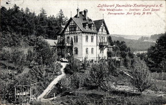 Ak Neumühle Knottengrund Elster, Haus Waldfrieden