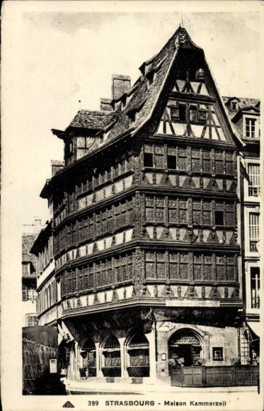 Postcard Strasbourg Strasbourg Alsace Bas Rhin, Historical building, half-timbered, Maison Kammerzell, Schwa