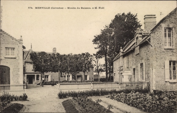 Postcard Merville Calvados, Le Moulin du Buisson
