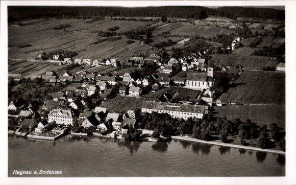 Ak Hagnau am Bodensee, Fliegeraufnahme