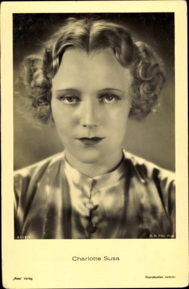 Postcard actress Charlotte Susa, portrait, Ross Verlag 8517/1