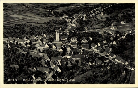 Ak Bergfelden Sulz am Neckar, Fliegeraufnahme