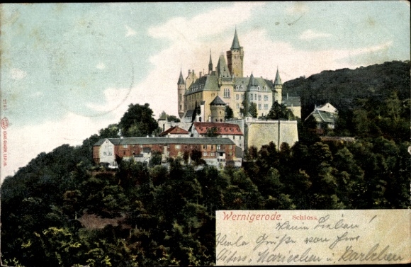 Ak Wernigerode in de Harz, kasteel