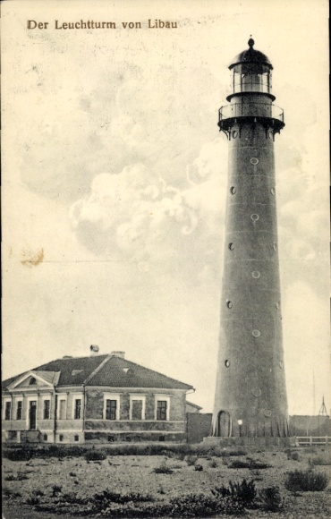 Postcard Liepaja Libau Latvia, lighthouse