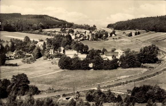 Ak Engelsbach Leinatal Thüringen, Blick am Schlossberg, Landschaft, Panorama