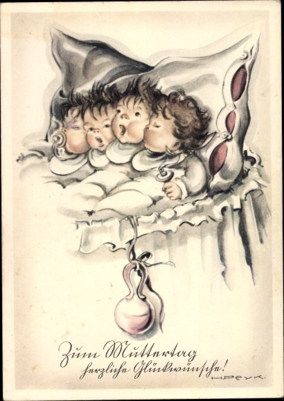 Artysta Ak Peyk, Hilla, dzieci w łóżku, grzechotka