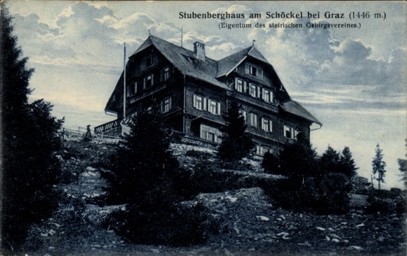 Postcard Stubenberg-Haus on the Schöckel near Graz