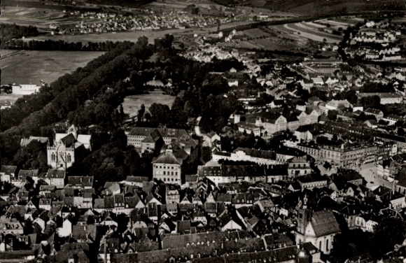 Postcard Zweibrücken in the Palatinate, aerial view of buildings, city details