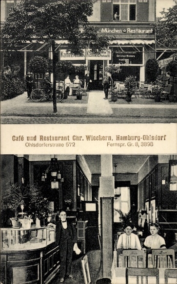 Ak Hamburg Nord Ohlsdorf, café en restaurant, Ohlsdorferstraße 572
