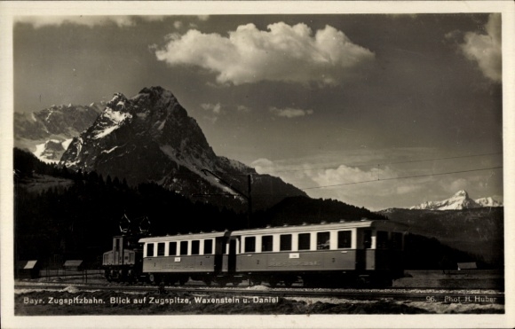 Ak Bayrische Zugspitzbahn, Zahnradbahn, Zugspitze, Waxenstein, Daniel