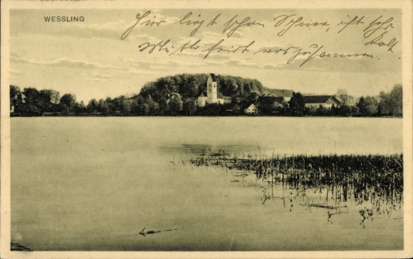Postcard Wessling Weßling Oberbayern, for lies already Schenne, is very Müßli feint vos together