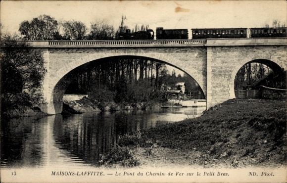 Postcard Maisons Laffitte Yvelines, Le Pont du Chemin de Fer sur le Petit Bras