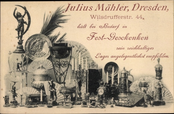 KP Dresden, historia Juliusa Mählera, Wilsdruffer Straße 44, reklama