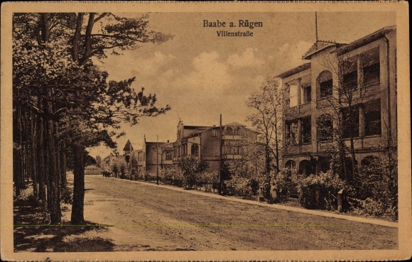 Postcard Baltic resort Baabe on Rügen, Villenstraße