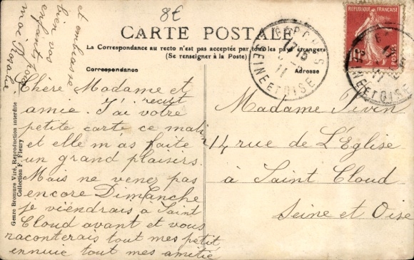 Postcard Garches Hauts de Seine, Fondation Casimir Davaine