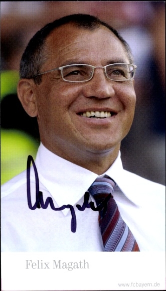 Autograph card Felix Magath, head coach, FC Bavaria Munich, T-Com, autograph