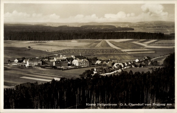Postcard Oberndorf am Neckar, Heiligenbronn Monastery, aerial photograph